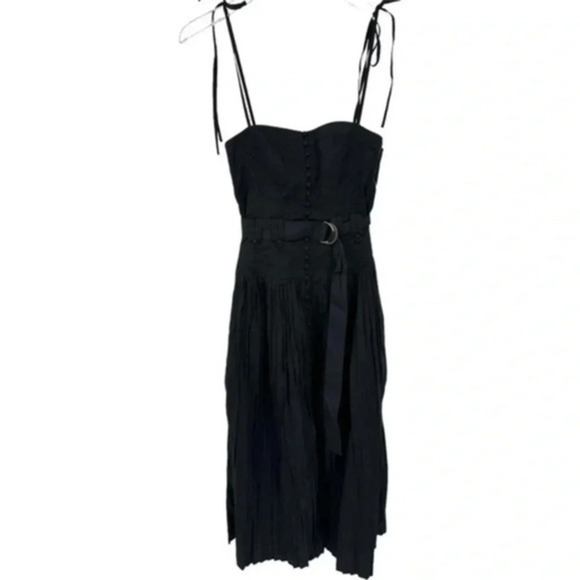ULLA JOHNSON BLACK MIDI DRESS B1047 - Picture 2 of 5
